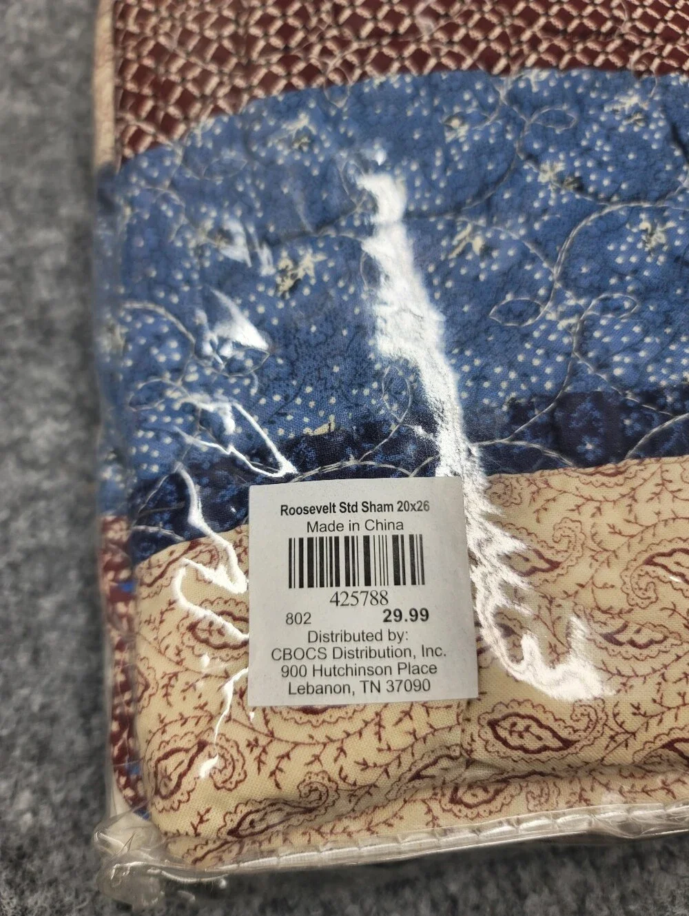 Cracker Barrel Roosevelt Patchwork Queen Quilt 88” X 90” & (2) 20